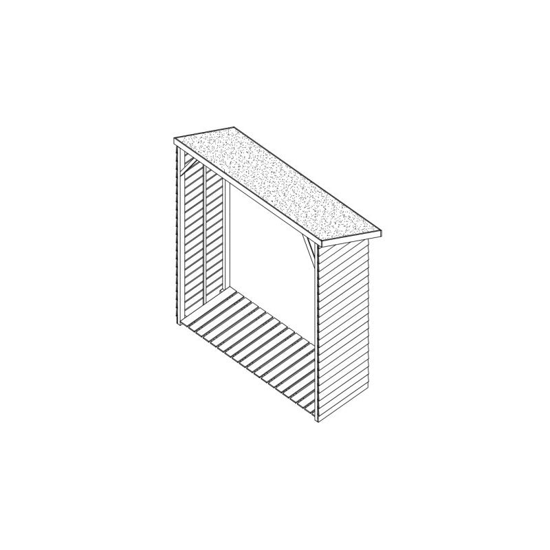 Portalegna da giardino in legno 188x86 cm – copertura bitumata – capacità 2 steri – trattato autoclave – RB18869 Foresta
