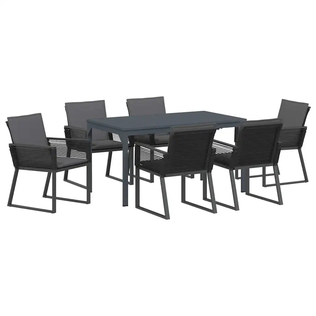 Set da Pranzo per Giardino 7 pcs Antracite polyrattan 3378822