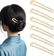 Clip metallico a forma di U grande spilla per capelli vintage 2 denti per signore e ragazze - 6 pezzi