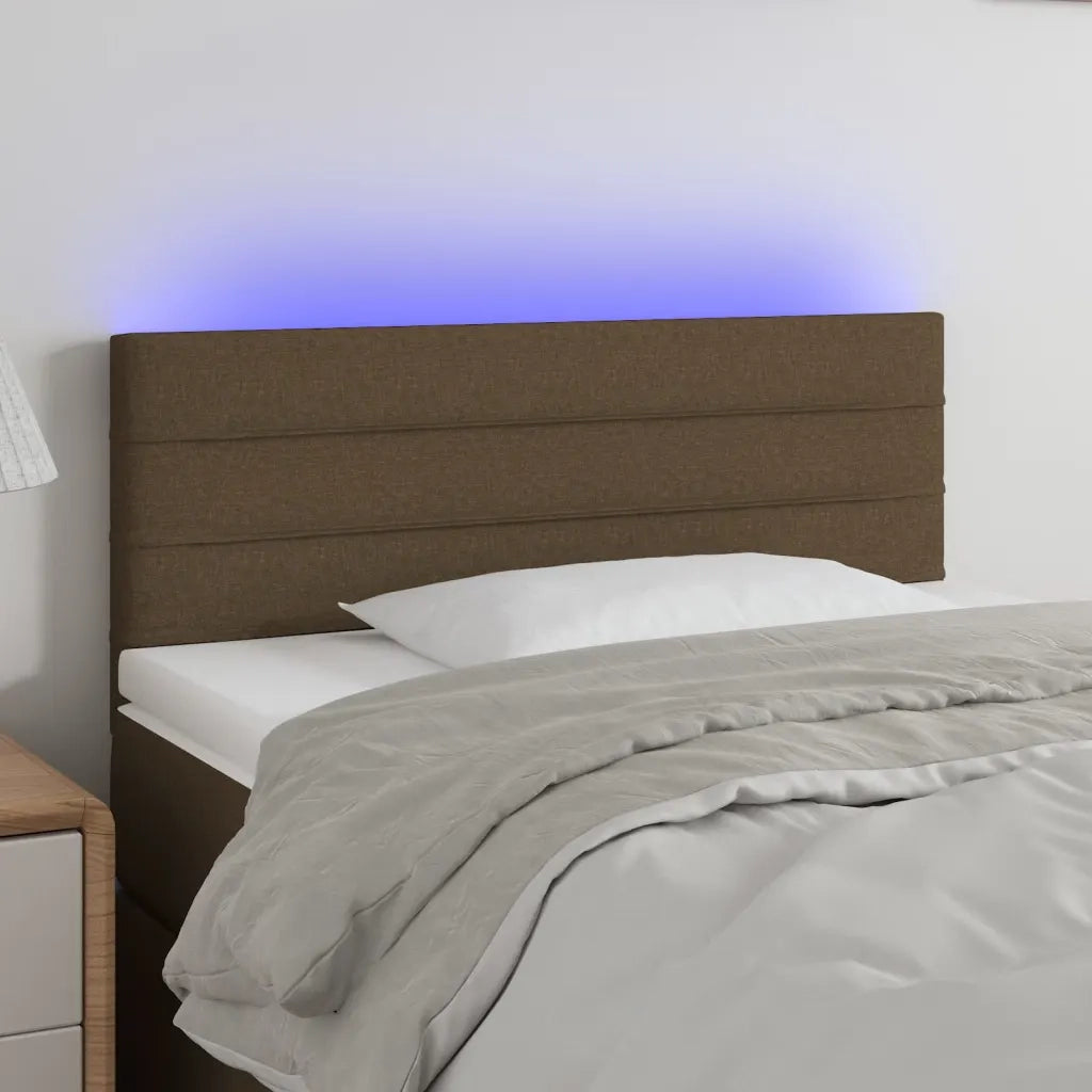 Testiera | Testata a LED Marrone Scuro 90x5x78/88 cm in Tessuto
