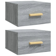 Set di 2 Comodini | Armadio da Notte | Mobiletto da notte a Muro Grigio Sonoma 35x35x20 cm
