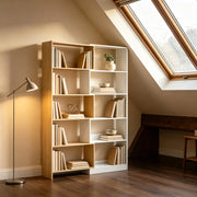 LIBRERIA angolare 350° 111,5 x 23,8 x 163,7 cm in truciolato naturale/bianco