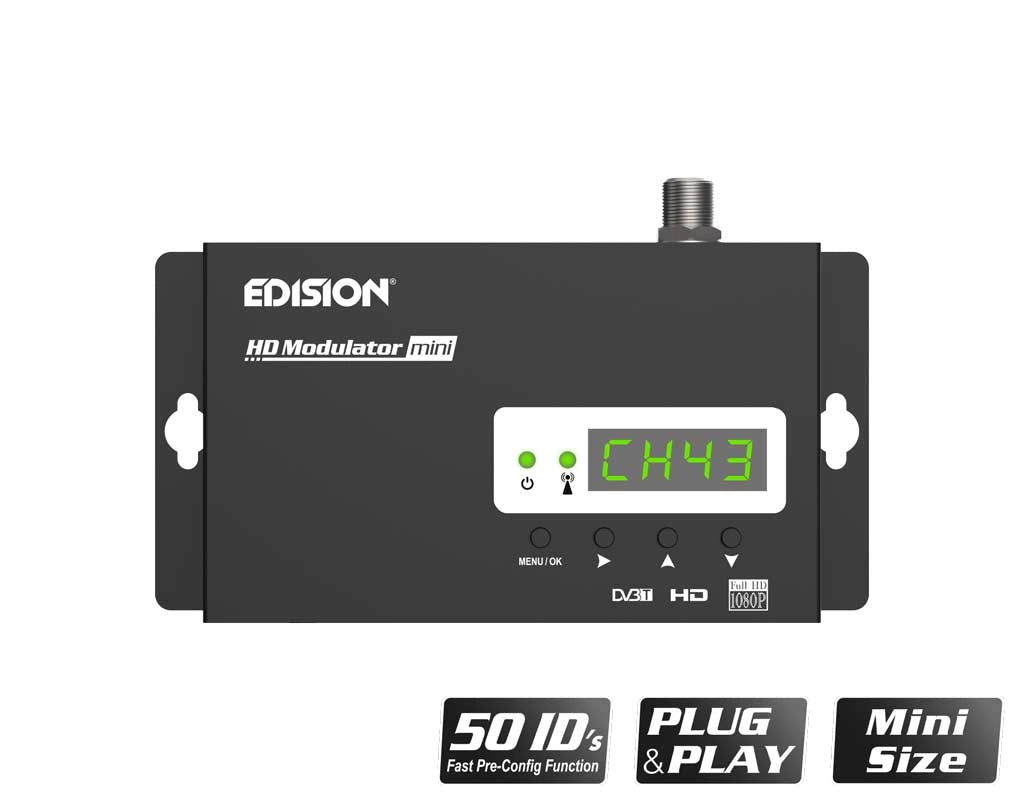 EDISION MODULATORE RF DIGITALE FULL HD HDMI DVB-T T2 NUOVO MODELLO TELECAMERE