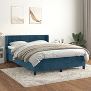 Giroletto a Molle con Materasso Blu Scuro 140x190 cm in Vellutocod mxl 122476