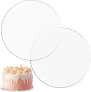 Piastre per torte trasparenti 20cm - Disco acrilico rotondo - Base per torte riciclabile - Piastre per torte per matrimoni e compleanni.