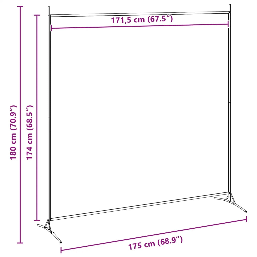 Divider per stanze | Paravento | Divisorio Ambienti a Pannello Singolo Beige 175 x 180 cm
