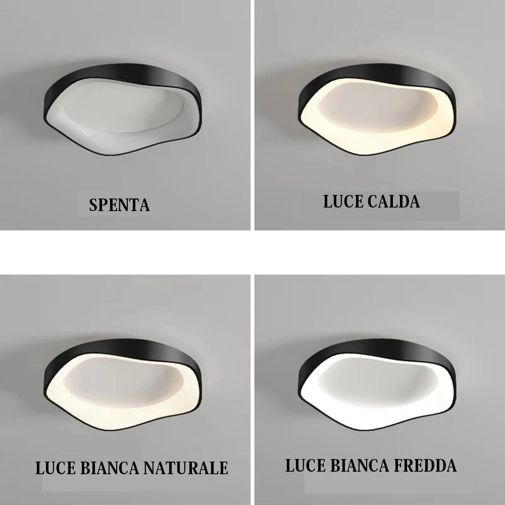 Plafoniera a led lampada da soffitto stile moderno luce dimmerabile telecomando 38w Nero