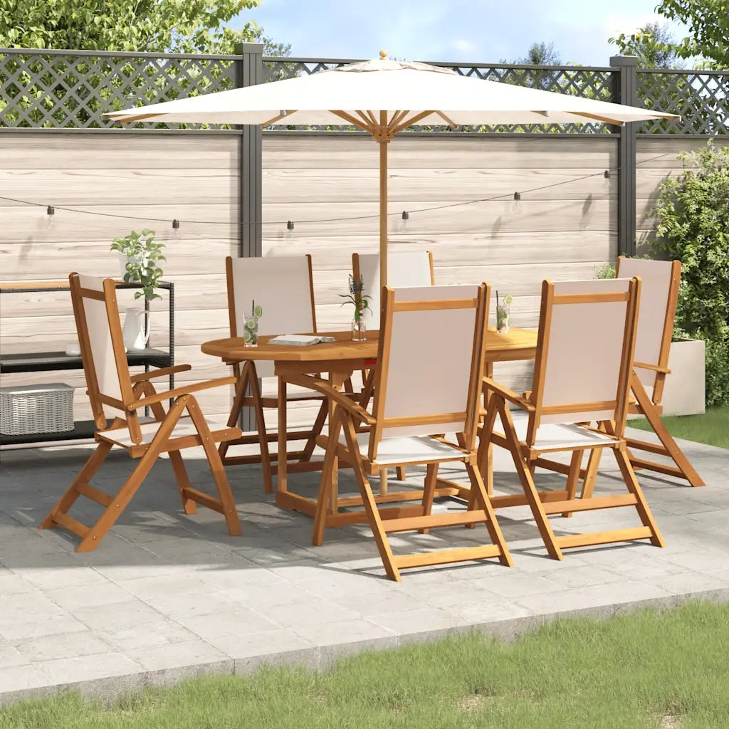 Set Pranzo da Giardino 7pz Legno Massello di Acacia e Textilene 3279281
