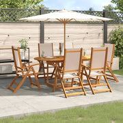 Set Pranzo da Giardino 7pz Legno Massello di Acacia e Textilene 3279281