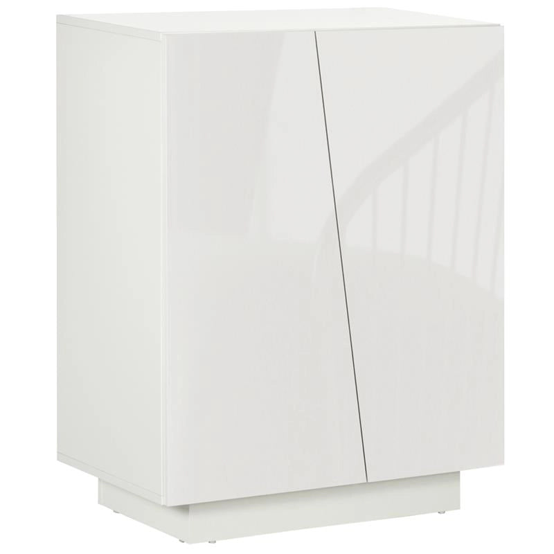 MOBILETTO MULTIUSO IN TRUCIOLATO BIANCO A 3 LIVELLI CON RIPIANO REGOLABILE SU 3 LIVELLI, 70X40X88 CM