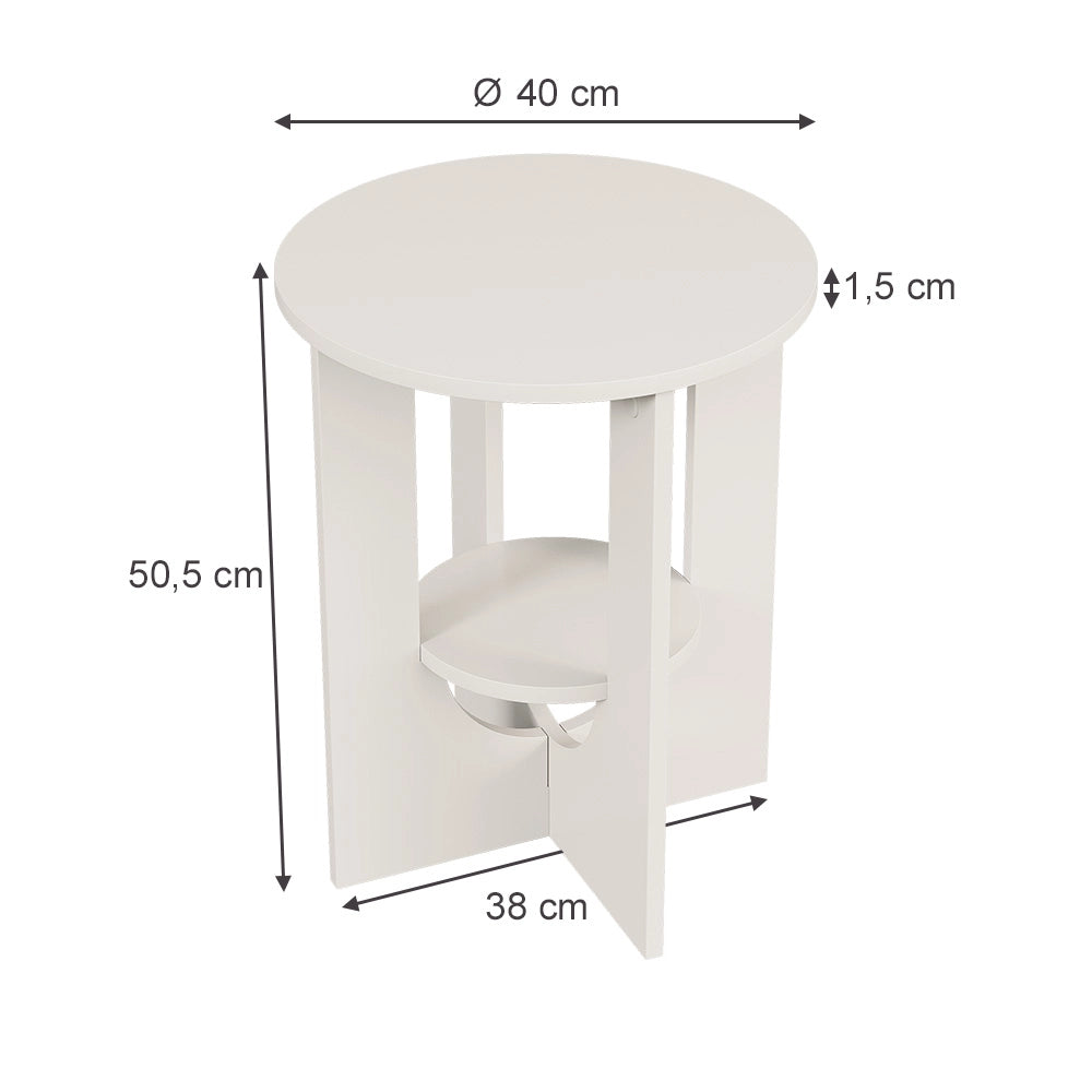 Vicco Tavolino da salotto Bianco 40 x 40 cm