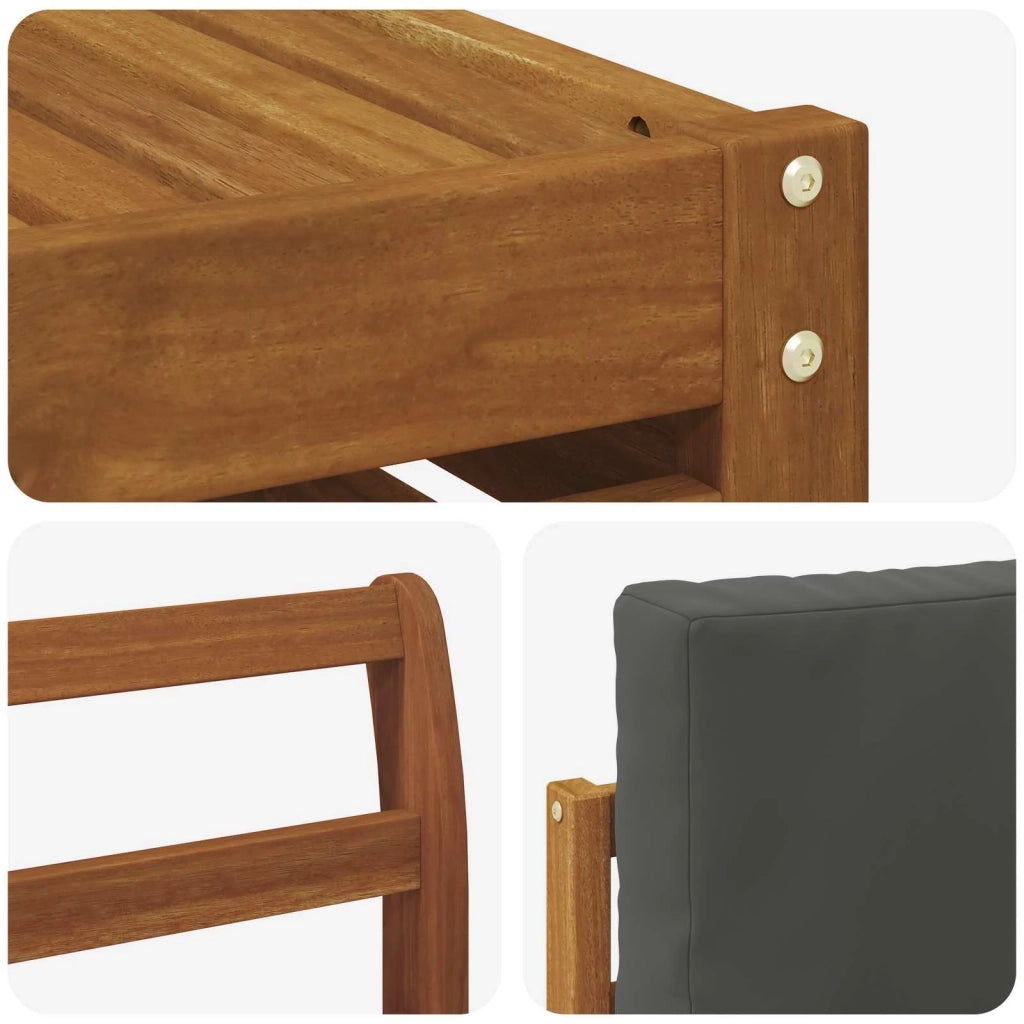 Set di divani da esterno con cuscino 8 pcs Naturale e Antracite