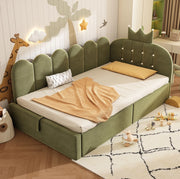 Letto singolo 90x200 cm con contenitore idraulico verde