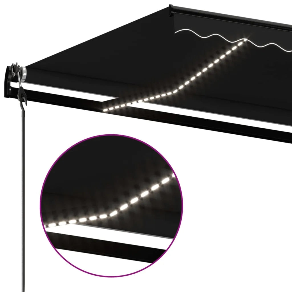Tenda Automatica con Sensore Vento e LED 400x350 cm Antracite 3069194