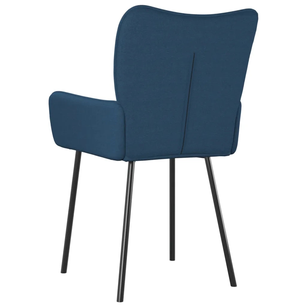 Sedie da Pranzo 2 pz Blu in Tessuto 344843