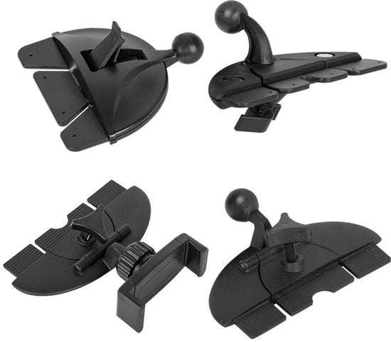 Accessorio multifunzionale per smartphone con porta CD, base per ventilatore e supporto per navigatore