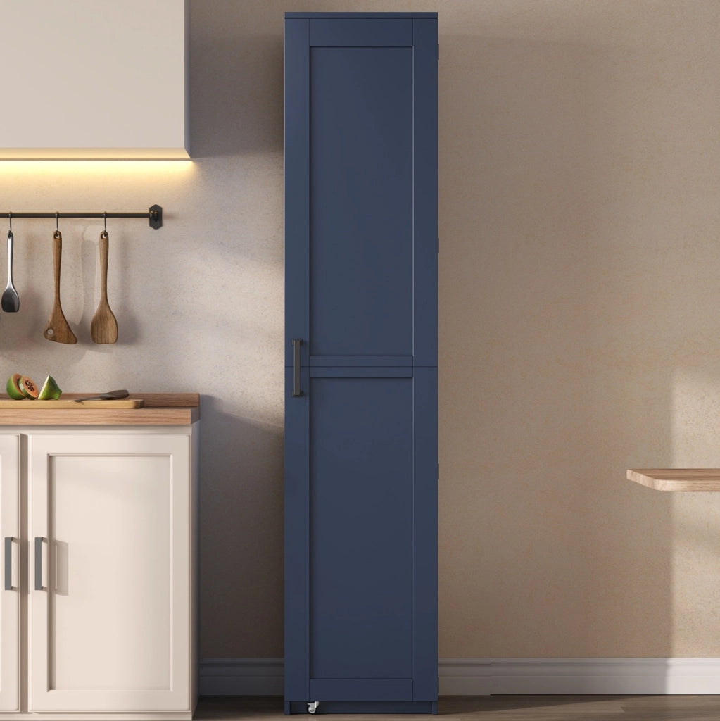 Armadio alto salvaspazio blu in MDF 40 x 40 x 183 cm
