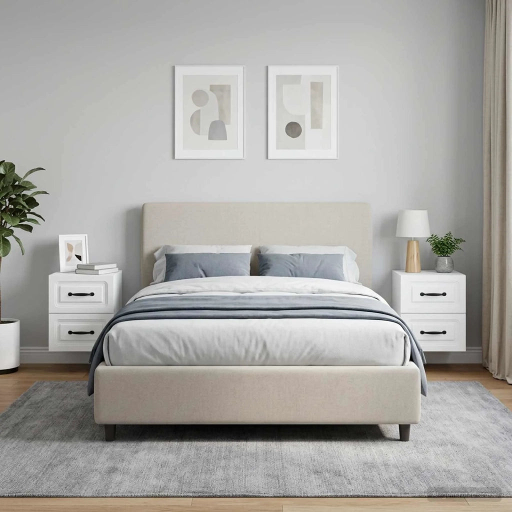 Mobiletto da notte a muro 2 pcs Bianco 34,5 x 33 x 40 cm 899316