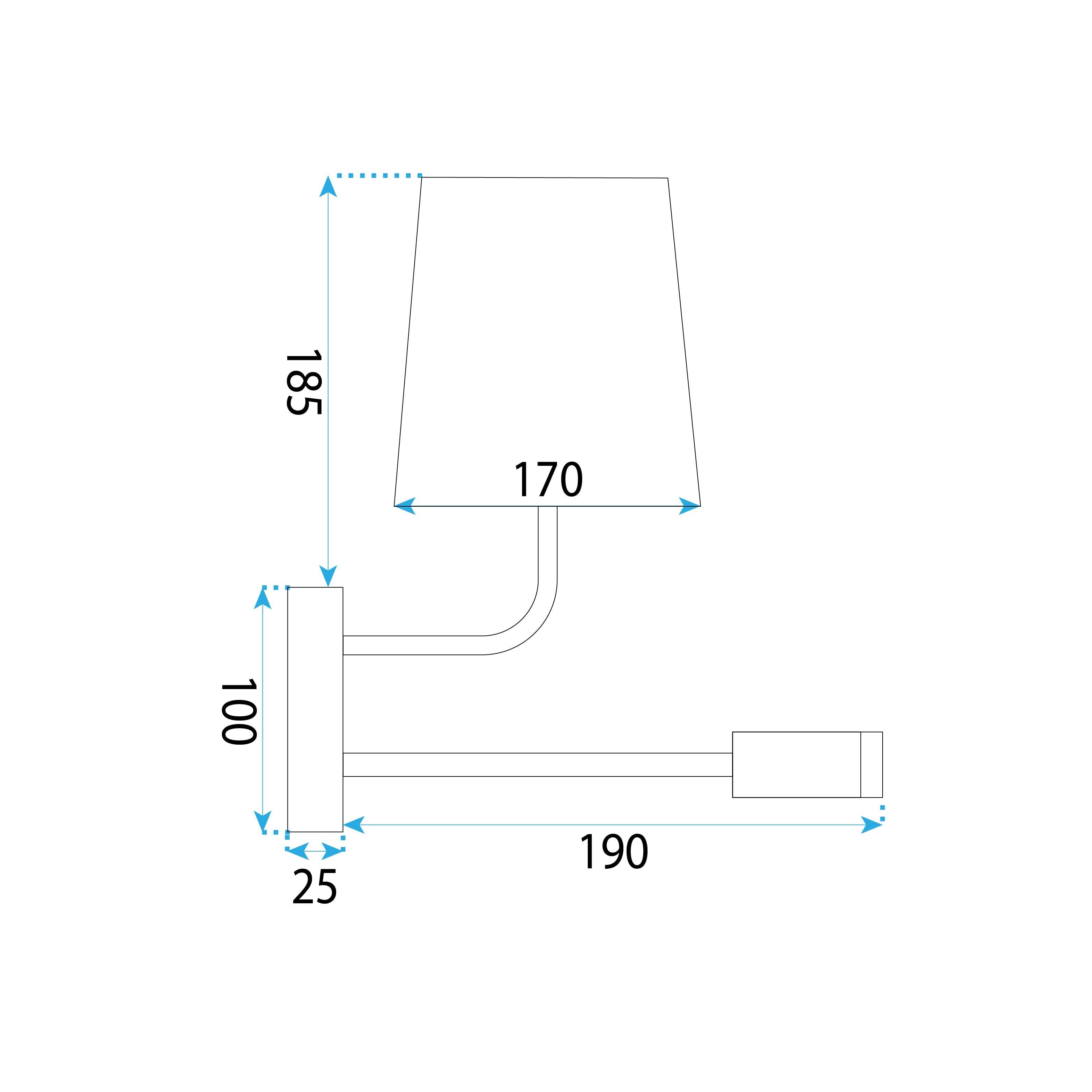 Lampada Da Parete APP1610-2W Black