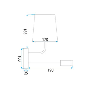 Lampada Da Parete APP1610-2W Black