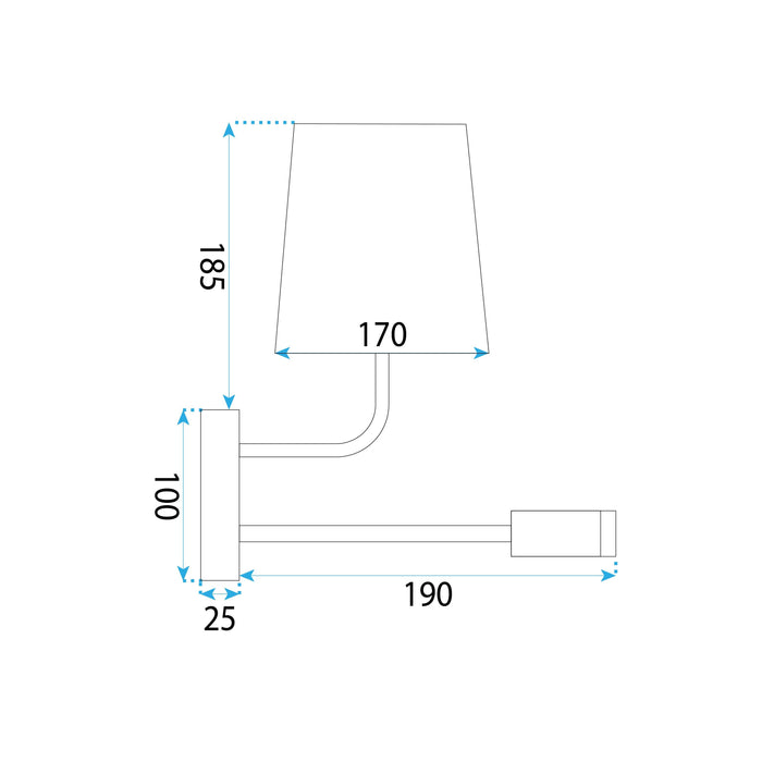 Lampada Da Parete APP1610-2W Black