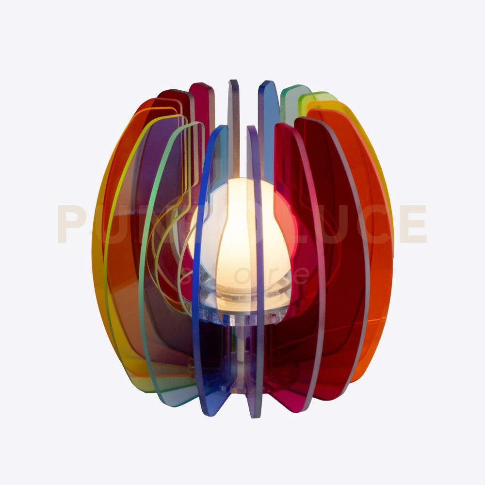LAMPADA GRANDE IRIDE IN CRISTALLO ACRILICO 1 LUCE ATTACCO E14 MULTICOLOR