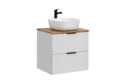 Set mobili bagno 60 cm con piano e lavabo da appoggio Smile Adel White 60 cm