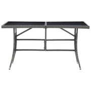 Tavolo da Giardino | Tavolino da esterno Grigio 140x80x74 cm in Polyrattan