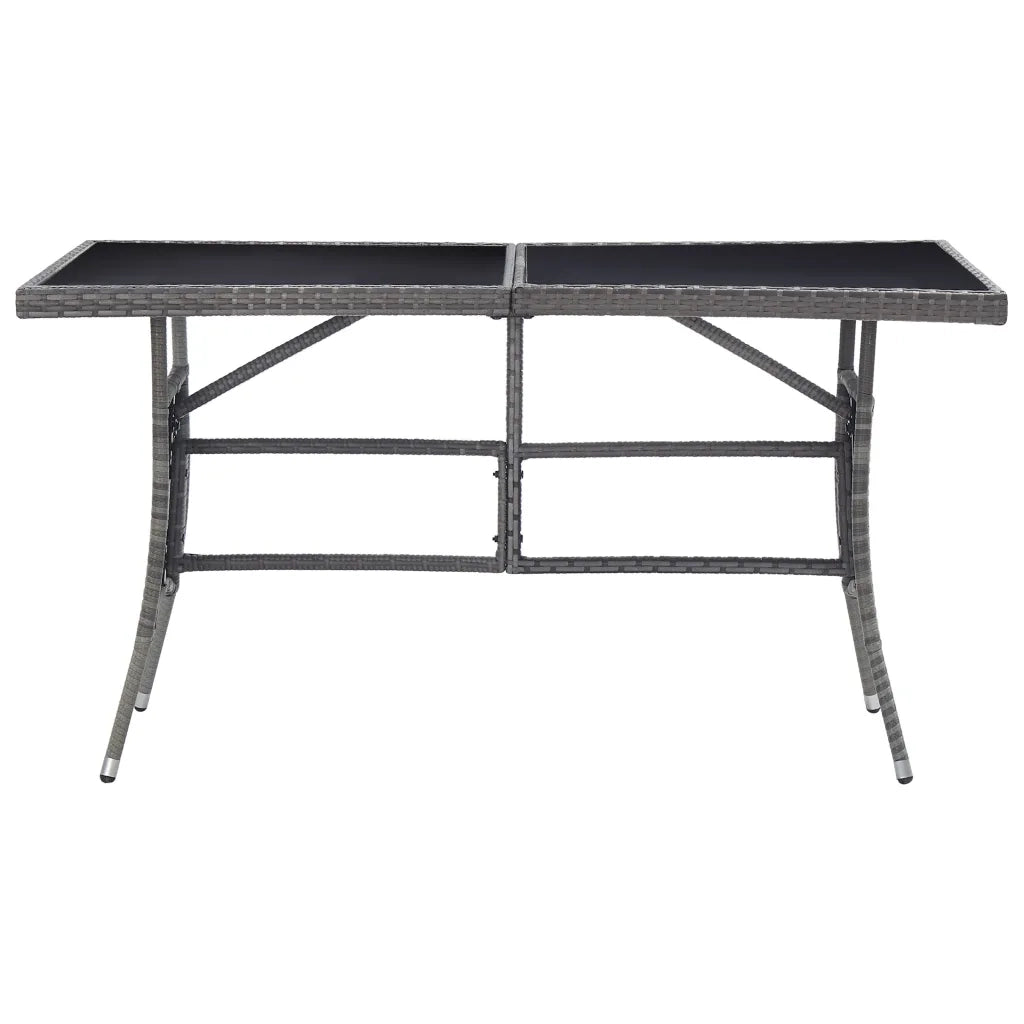 Tavolo da Giardino | Tavolino da esterno Grigio 140x80x74 cm in Polyrattan