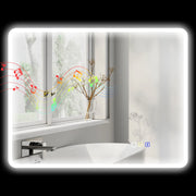 Specchio da Bagno LED Bluetooth 70x90 cm Antiappannante ¨C zephmum ¨C Argento