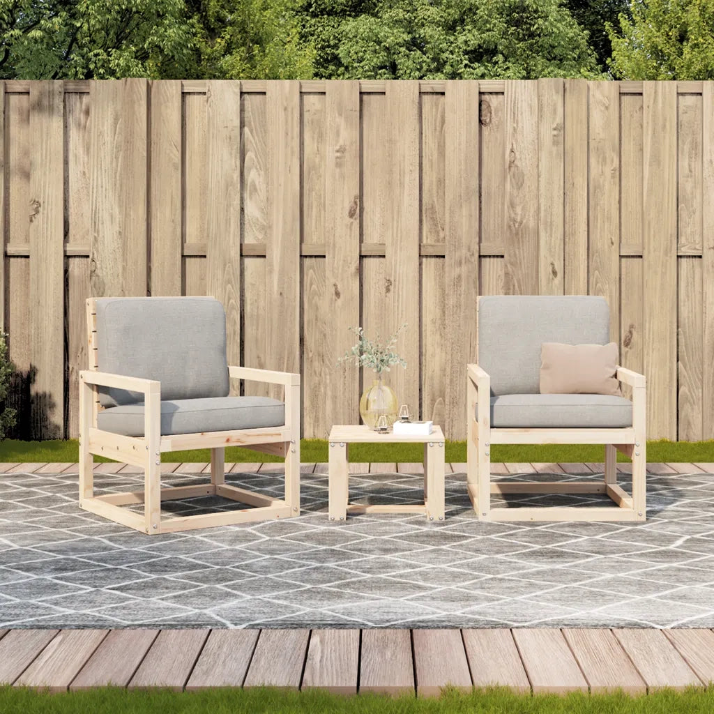 Set Salotto da Giardino 3 pz in Legno Massello di Pinocod mxl 113662