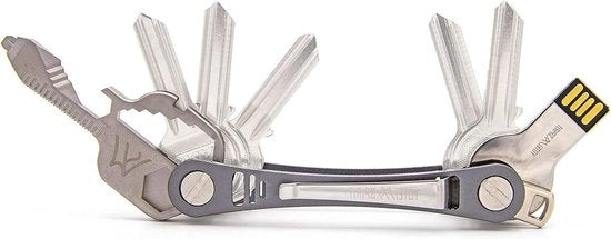 Organizzatore di chiavi compattibile - Portachiavi con USB e multifunzionale - Sottile e pratico