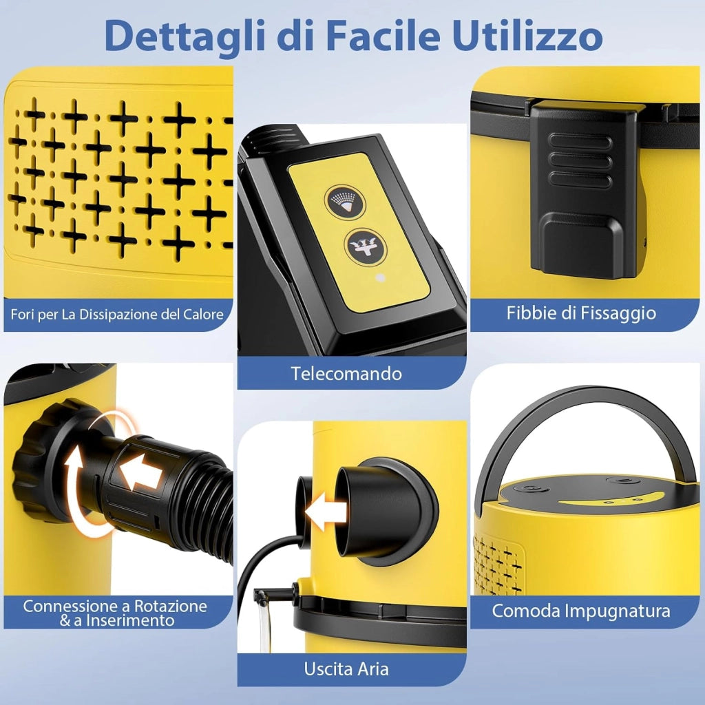 1200W 20L Aspiratori Solidi e Liquidi, 4 in 1 Macchina per Pulizia 17 KPA con Telecomando, Aspirapolvere con 9 Accessori per Pavimenti Scale Divano Auto