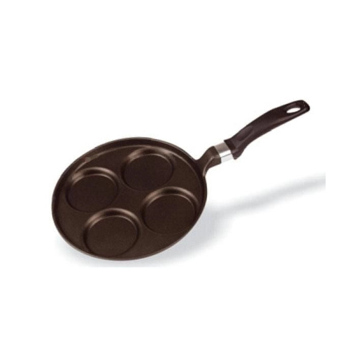 Risoli 00106M-25T00 Saporella Padella per Pancake 4 posti Alluminio Pressofuso Antiaderente 25 cm colore Nero