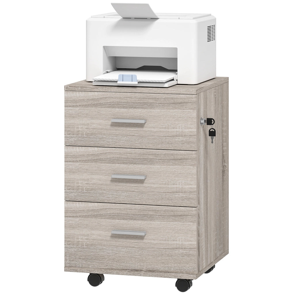 Scrivania con cassettiera a rotelle ¨C zephmum ¨C grigio 40x40x61,5 cm