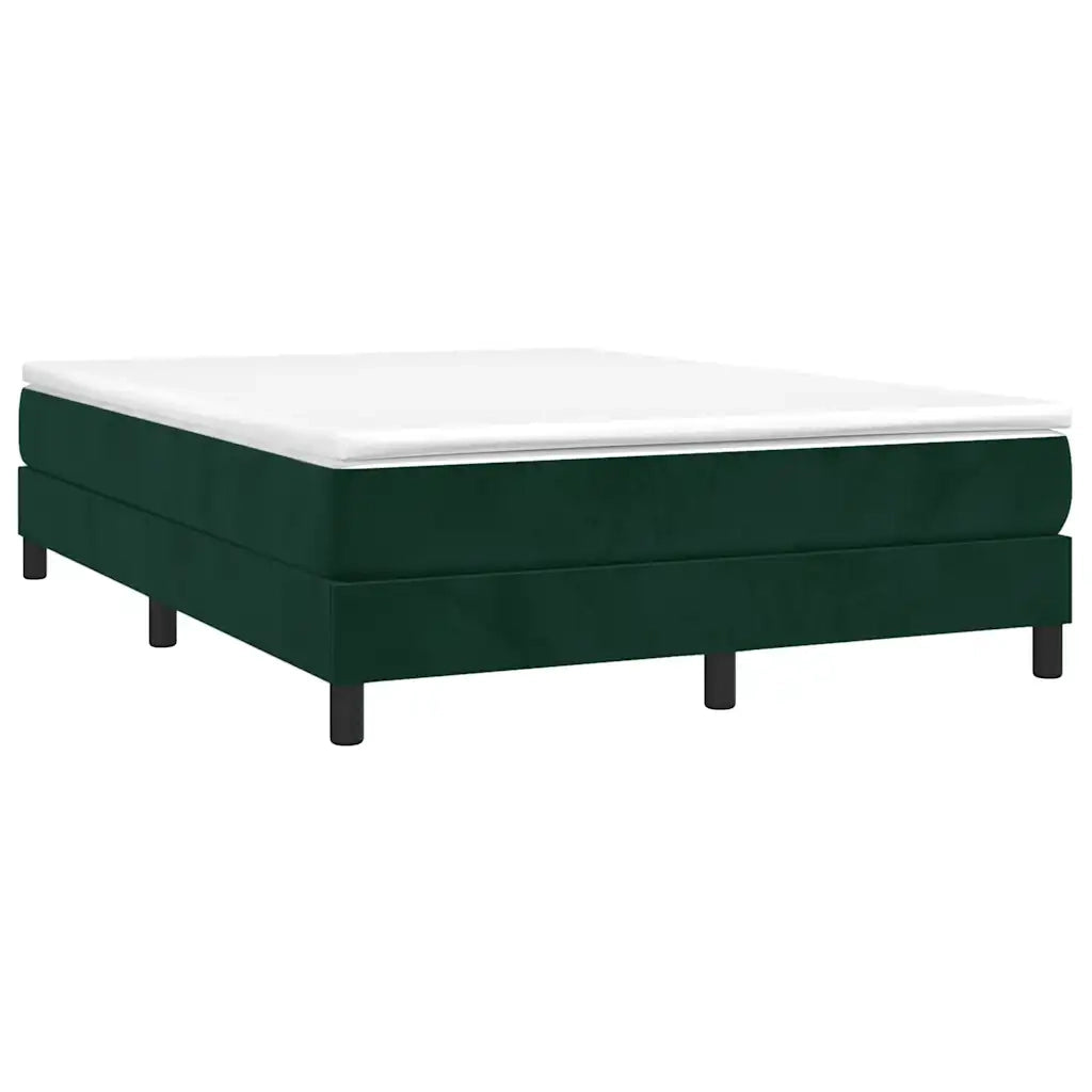 Giroletto a Molle con Materasso Verde Scuro 140x200 cm Velluto 3144336