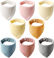 Set di coppe per bambini 8 pezzi con stampo a triangolo, sciarpa per bambini in mussolina con chiusura a girocollo regolabile, cuscino assorbente con chiusura a girocollo per bambini maschi e femmine