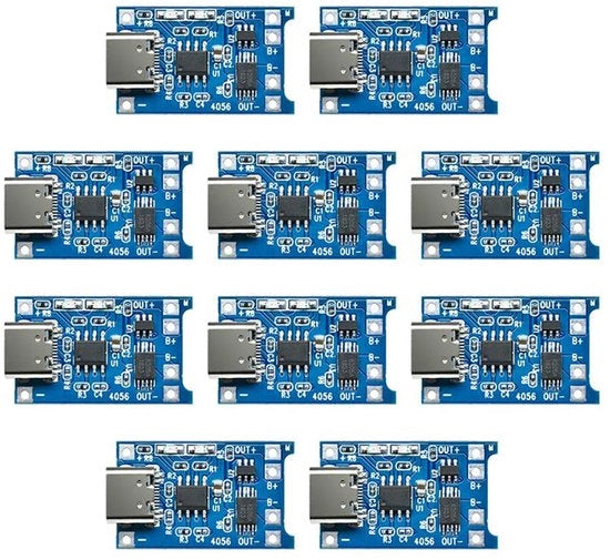 Moduli di ricarica Type-C 5V 1A per batterie 18650, con funzione di sicurezza, doppia funzione 1A.