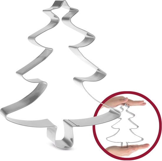 Forme per biscotti a forma di albero di Natale grande – Albero di Natale – Forma per biscotti in acciaio inossidabile 17cm – Forma robusta per biscotti a forma di albero di Natale per idee creative di cucina e decorazione