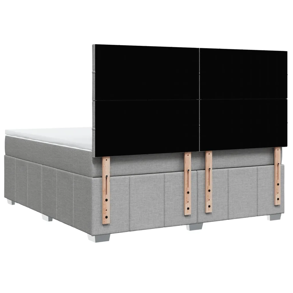 Giroletto a Molle con Materasso Grigio Chiaro180x200 cm Tessuto