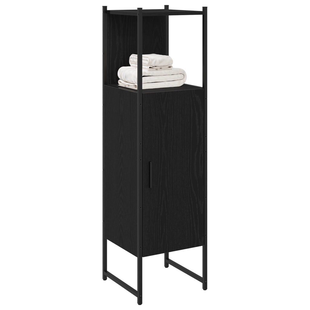 Mobile da bagno  Nero Rovere 33x33x120,5 cm in legno ingegnerizzato