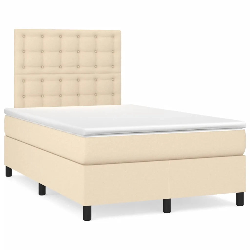 Giroletto a Molle con Materasso Crema 120x190 cm in Tessuto 3269914