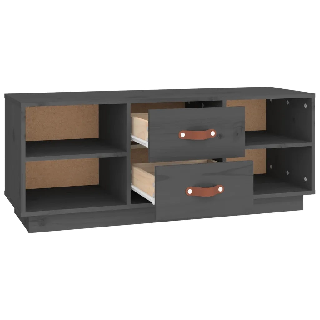 Mobile TV | Armadietto TV | Mobile Porta TV Grigio 100x34x40 cm in Legno Massello di Pino