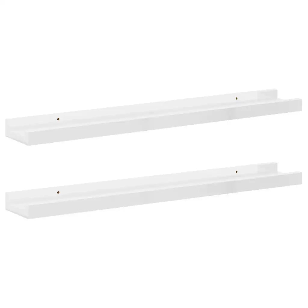 Mensole da Parete 2 pz Bianco Lucido 60x9x3 cm 326649