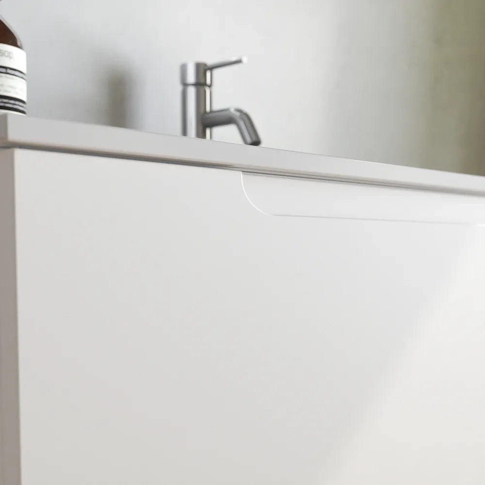 Mobile bagno sospeso 60 cm un cassetto bianco opaco con lavabo | Ardenne