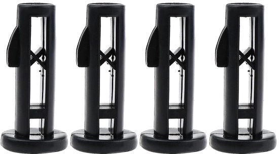 Scharnier 4x per 62mm - Punti di chiusura - Nero - Plastica - Facile da installare - Coperchio di contenitore per rifiuti