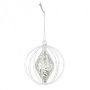 Decorazione Natalizia Pallina in vetro Argento GOCCIA 9,2 cm