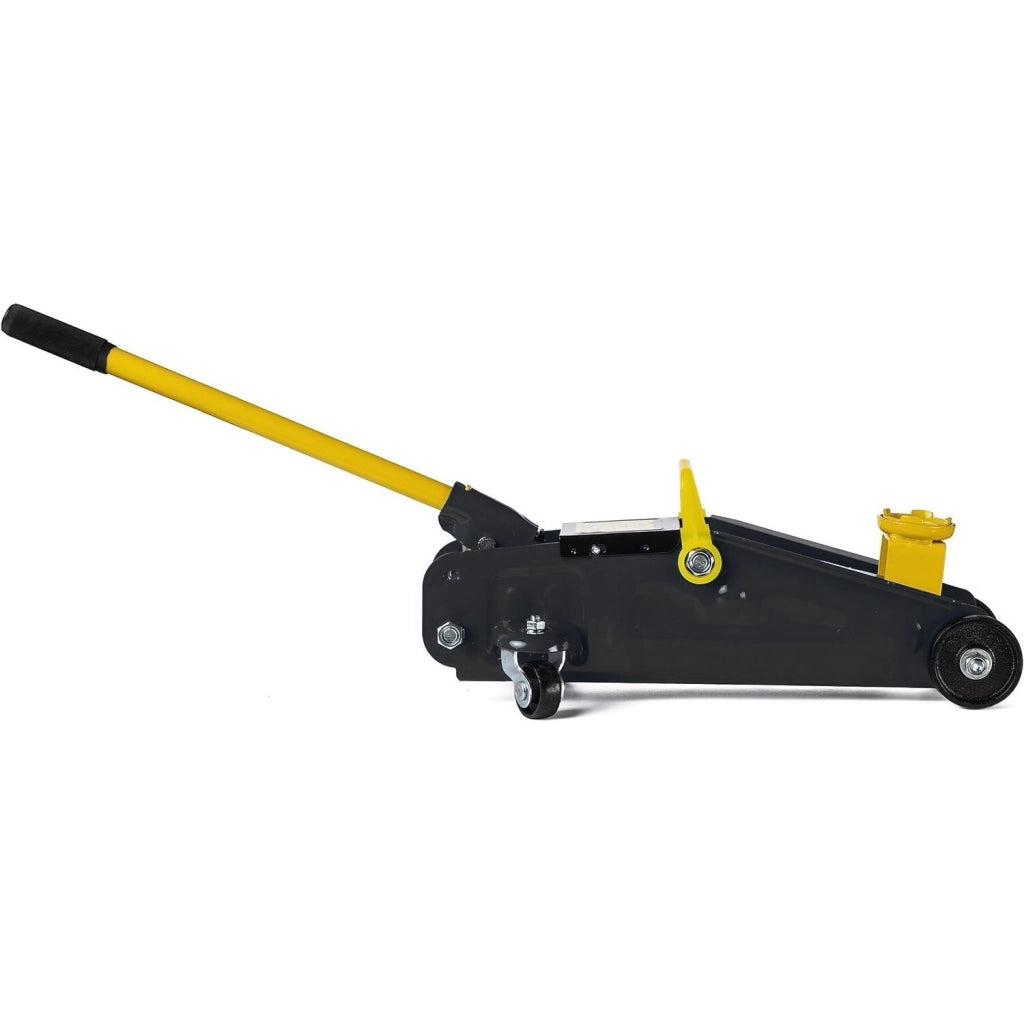Cric Sollevatore Idraulico Per Auto Martinetto 2t Ruote Bidirezionali A Cuscinetto Assetto Ribassato Professionale Per Veicoli Auto Moto Con Valigetta Nero E Giallo