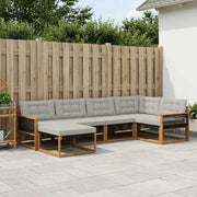 Set di divani da esterno 6 pz Naturale e Grigio Chiaro 3381535