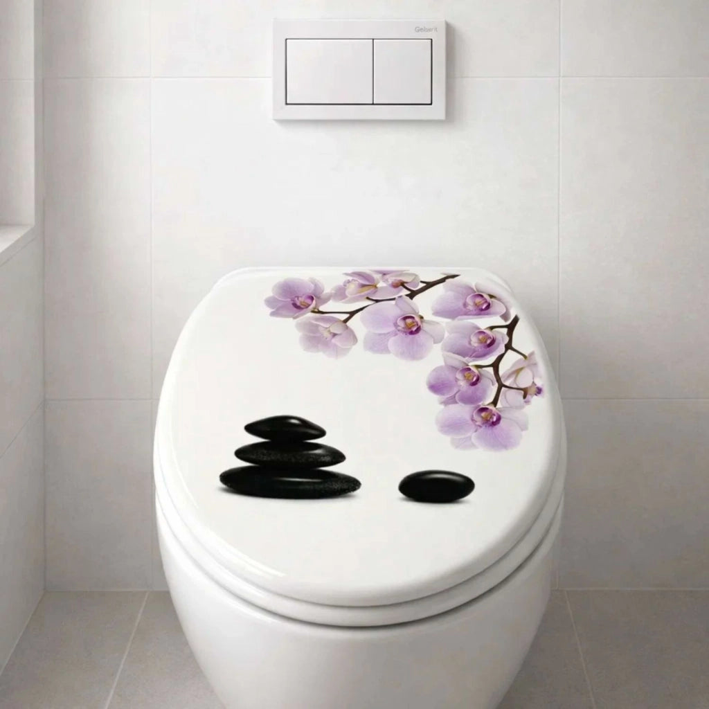Sedile wc copri vater universale frizionato fantasia in mdf chiusura rallentata *** fantasia chinese spring, confezio...